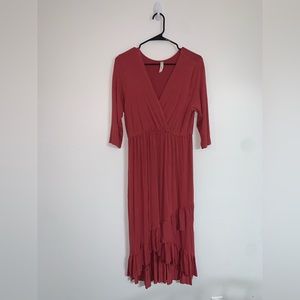 Dark coral-y red maternity dress